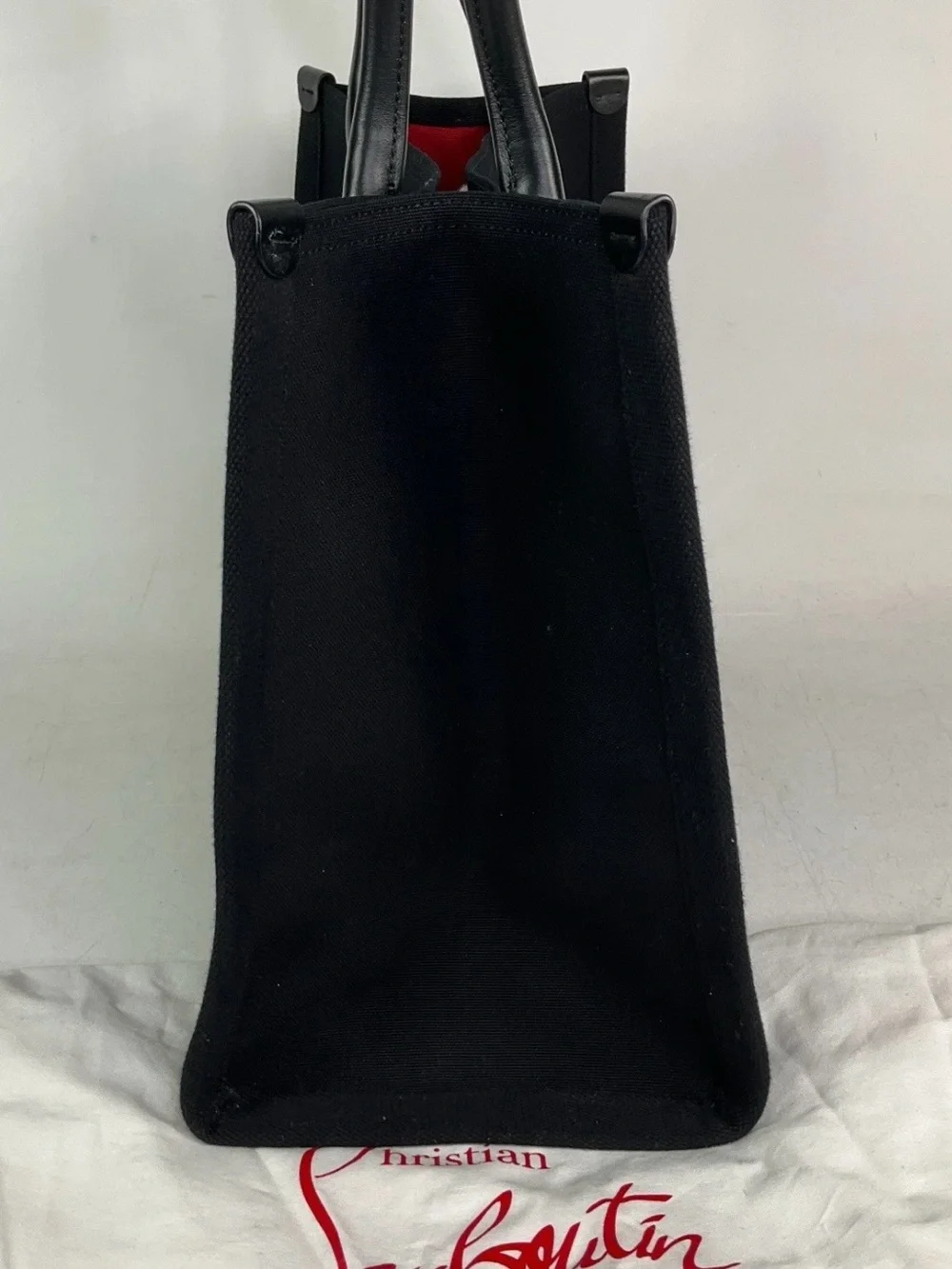 Christian Louboutin Nastroloubi Large Canvas Tote Bag Black with Dustbag